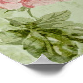 シック春ミントピンクフローラパリエッフェルタワー ポスター (角)