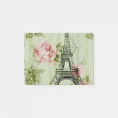 シック春ミントピンクフローラパリエッフェルタワー ポストイット (正面)