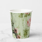 シック春ミントピンクフローラパリエッフェルタワー 紙コップ (左)