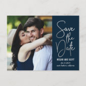 シック書の編集可能な色日付はがきを保存 案内ポストカード (正面)