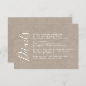 シック書道クラフト紙結婚ズ詳細 エンクロージャーカード (正面/裏面)