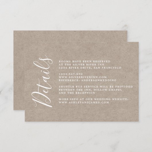 シック書道クラフト紙結婚ズ詳細 エンクロージャーカード (正面/裏面)