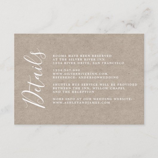 シック書道クラフト紙結婚ズ詳細 エンクロージャーカード (正面)