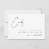 シック書道ブライダルシャワーサンキューカード サンキューカード (裏面)