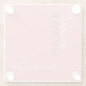 シック書道ミニマルブライダルシャワー ガラスコースター (裏面)