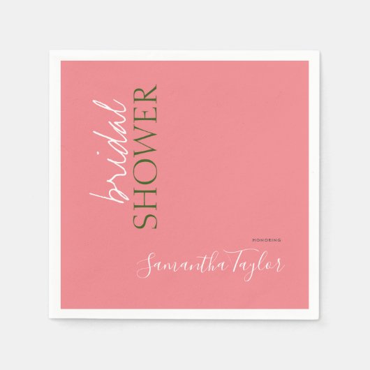 シック書道ミニマルブライダルシャワー スタンダードカクテルナプキン (正面)