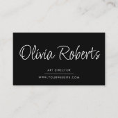 シック書道台本モダン白黒QRコード 名刺 (正面)