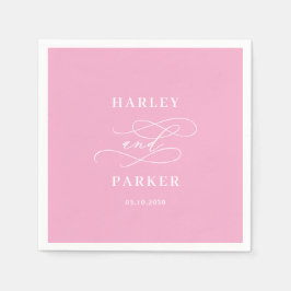 シック書道結婚のリハーサル婚約 スタンダードカクテルナプキン