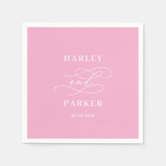 シック書道結婚のリハーサル婚約 スタンダードカクテルナプキン (正面)