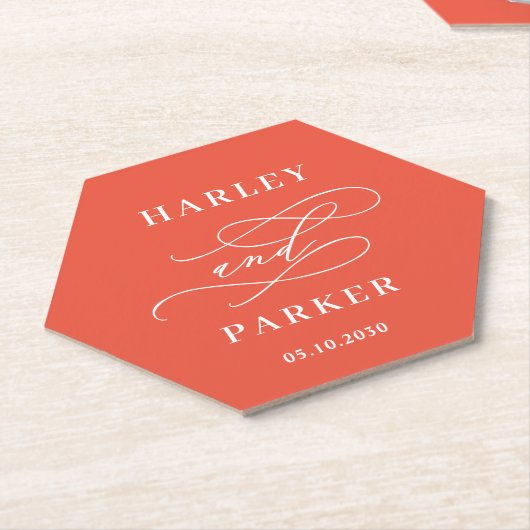 シック書道結婚のリハーサル婚約 ペーパーコースター (アングル)