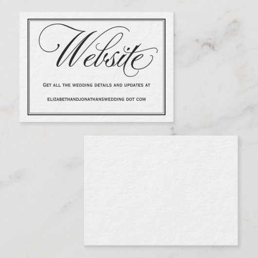 シック書道結婚のWebサイト情報カード エンクロージャーカード (正面/裏面)