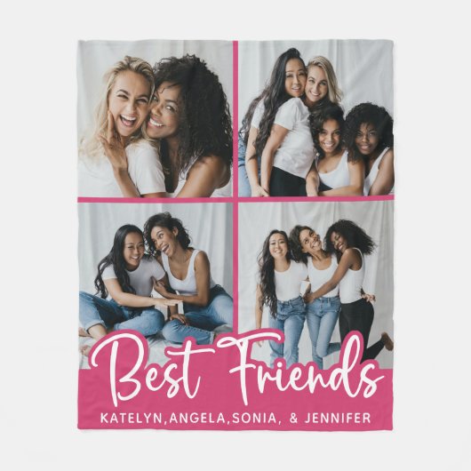 シック最高のファンパーソナライズされたズ4フォトコラージュ フリースブランケット (正面)