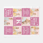 シック最高のMOMエバカスタムーピンク7 Photo Collage フリースブランケット (正面(横))