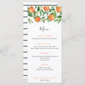 シック柑橘系オレンジ炭ブライダルシャワーカクテル メニュー (正面/裏面)