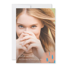 シック桃のスプラッシュ写真卒業パーティー