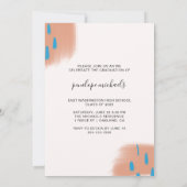 シック桃のスプラッシュ写真卒業パーティー 招待状 (裏面)