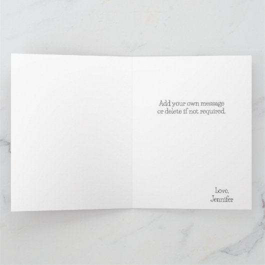 シック桜ピンクブロッサムフローラ記念日 カード (内部)