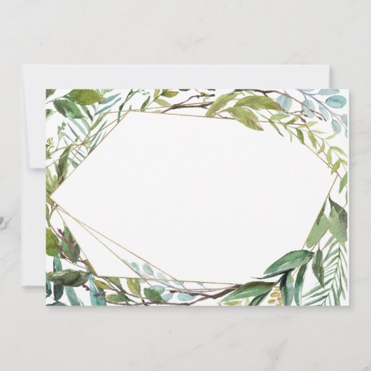 シック植物卒業写真サンキューカード サンキューカード (裏面)