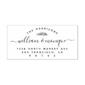 シック植物手書き結婚差出人住所 ラバースタンプ (インプリント)