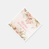 シック植物牡丹バタフライブライダルシャワー スタンダードカクテルナプキン (角)
