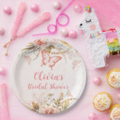 シック植物牡丹バタフライブライダルシャワー ペーパープレート (パーティー)