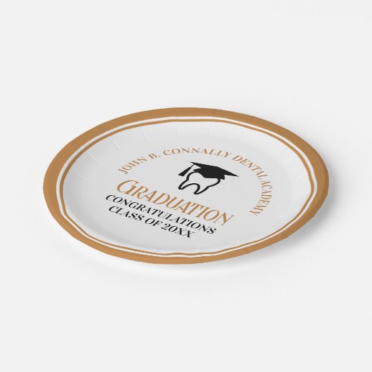 シック歯科学校カスタム歯科医師卒業パーティー ペーパープレート (アングル)