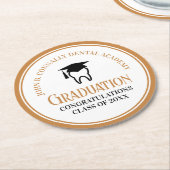 シック歯科学校カスタム歯科医師卒業パーティー ラウンドペーパーコースター (アングル)