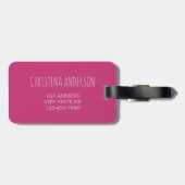 シック水彩パーソナライズされたフラワー – 2 ラゲッジタグ (裏面横)