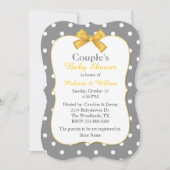 シック水玉模様カップルズベビーシャワー招待状 招待状 (正面)