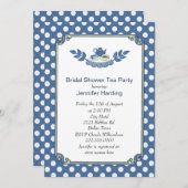 シック水玉模様ブライダルシャワーティーパーティの招待状 招待状 (正面/裏面)