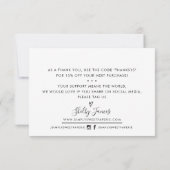 シック注文インサートビジネス感謝していユー金ゴールドブラック サンキューカード (裏面)