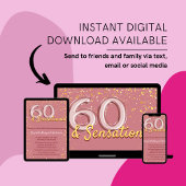 シック洗練されたバラ金ゴールドグリッター60th誕生日 招待状