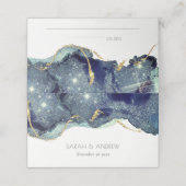 シック流体抽象芸術インク金ゴールドネイビーグリッター結婚ズ プレイスカード (外部開封)