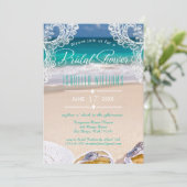 シック海ビーチサマーブライダルシャワー招待 招待状 (スタンド正面)