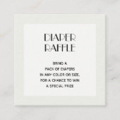 シック淡い色のグリーンベビーシャワーおむつラッフル エンクロージャーカード (正面)