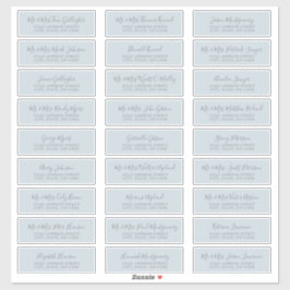 シック淡い色のスクリプトブルーゲスト住所 シール