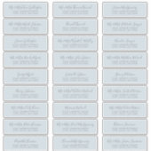 シック淡い色のスクリプトブルーゲスト住所 シール (正面)