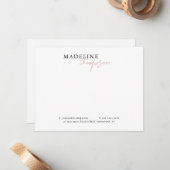 シック淡い色のピンクベージュガーリービジネス ノートカード (正面/裏面インサイチュ)