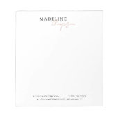 シック淡い色のピンクベージュガーリービジネス ノートパッド (正面)