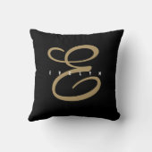 シック淡い色のピンクベージュスクリプトタイポグラフィ クッション (裏面)