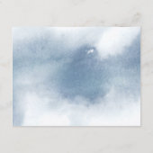 シック淡い色のブルーウォーター色、フローラ結婚の詳細 エンクロージャーカード (裏面)