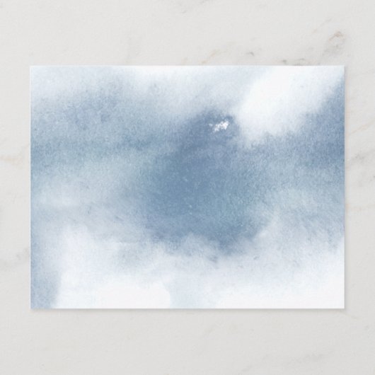 シック淡い色のブルーウォーター色、フローラ結婚の詳細 エンクロージャーカード (裏面)