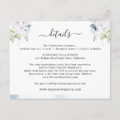 シック淡い色のブルーウォーター色、フローラ結婚の詳細 エンクロージャーカード (正面)