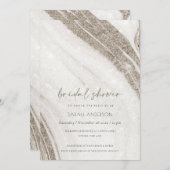 シック淡い色の金ゴールドマーブルゲートブライダルシャワー招待状 サンキューカード (正面/裏面)