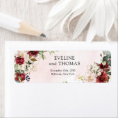 シック深いレッドメルロ金ゴールド幾何結婚性の ラベル (インサイチュ)