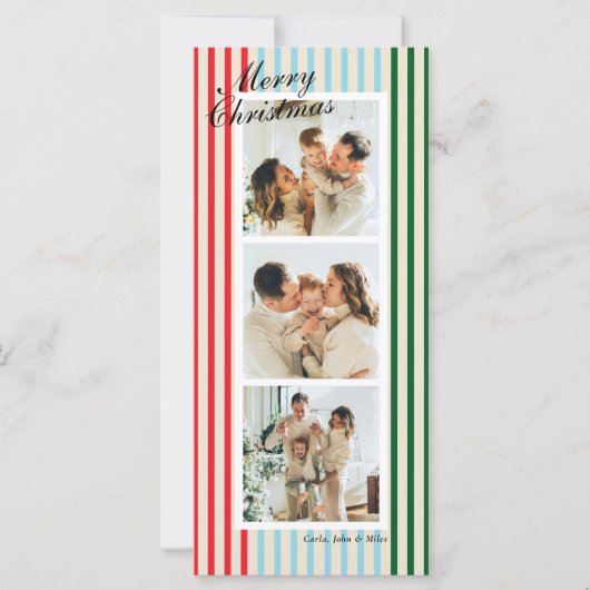 シック混合カラー垂直ストライプ3フォトホリデー (正面)