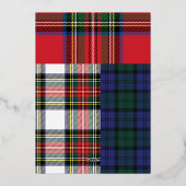 シック混合タータンチェック+金ゴールドクリスマスフォト 箔シーズンカード (裏面)