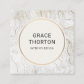 シック漂白ウッドコーストインテリアデザイナー スクエア名刺 (正面)