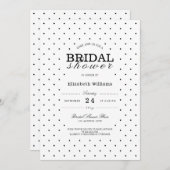 シック点々のあるドット白黒ブライダルシャワー招待状 招待状 (正面/裏面)