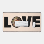 シック犬フォトラブタイポグラフィカスタムデスクマット デスクマット (キーボード&マウス)